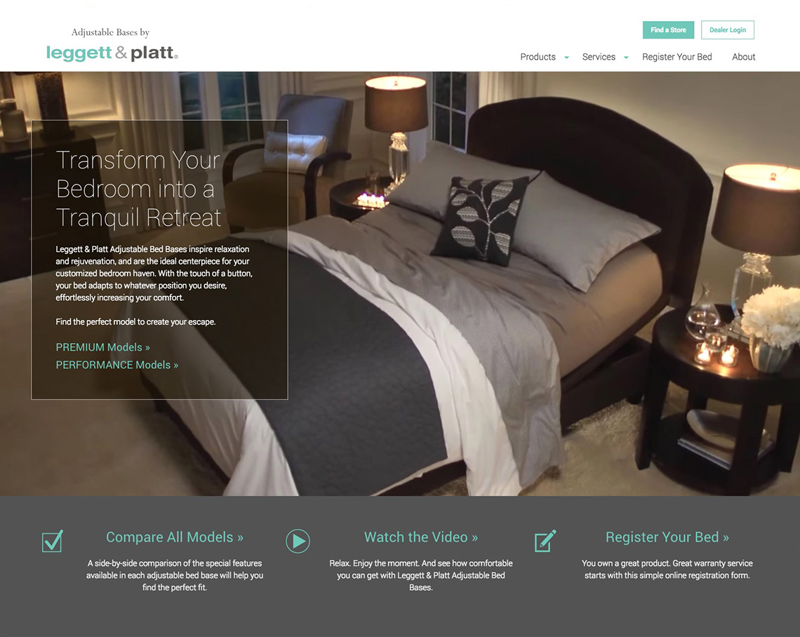 LP Adjustable Beds home page