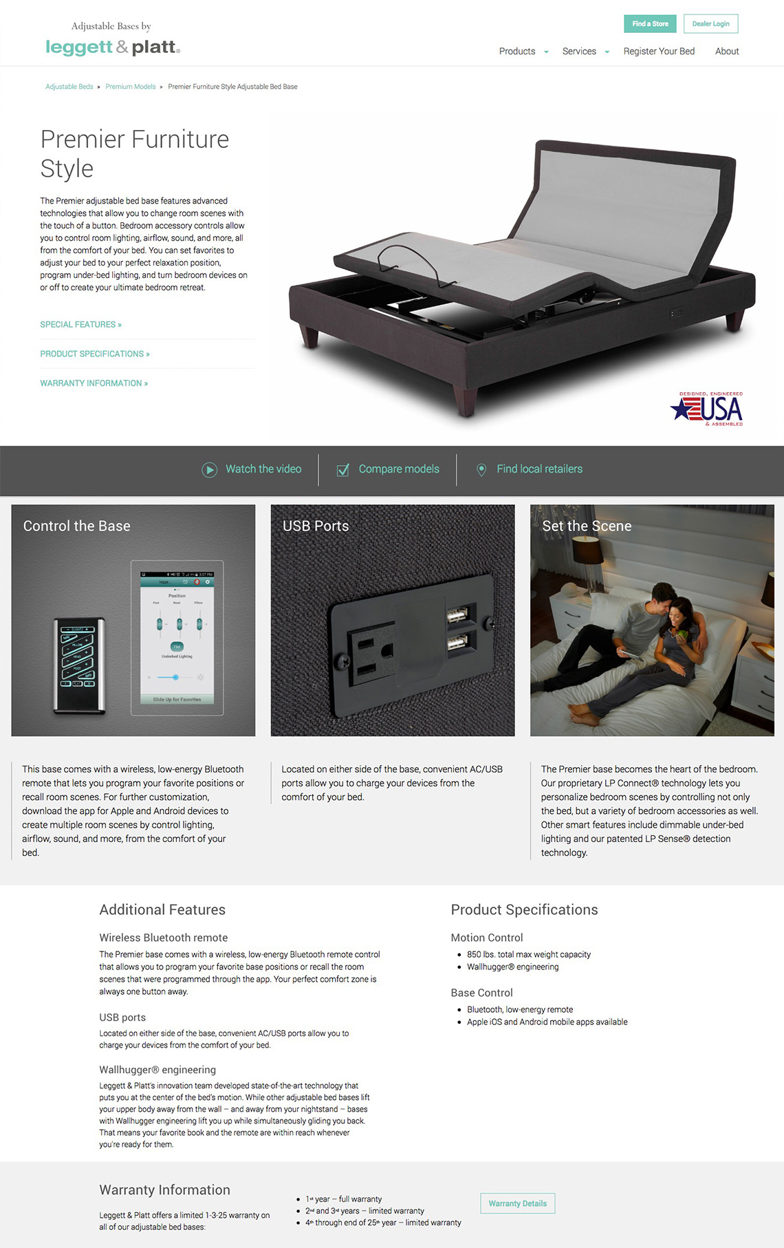 LP Adjustable Beds product page
