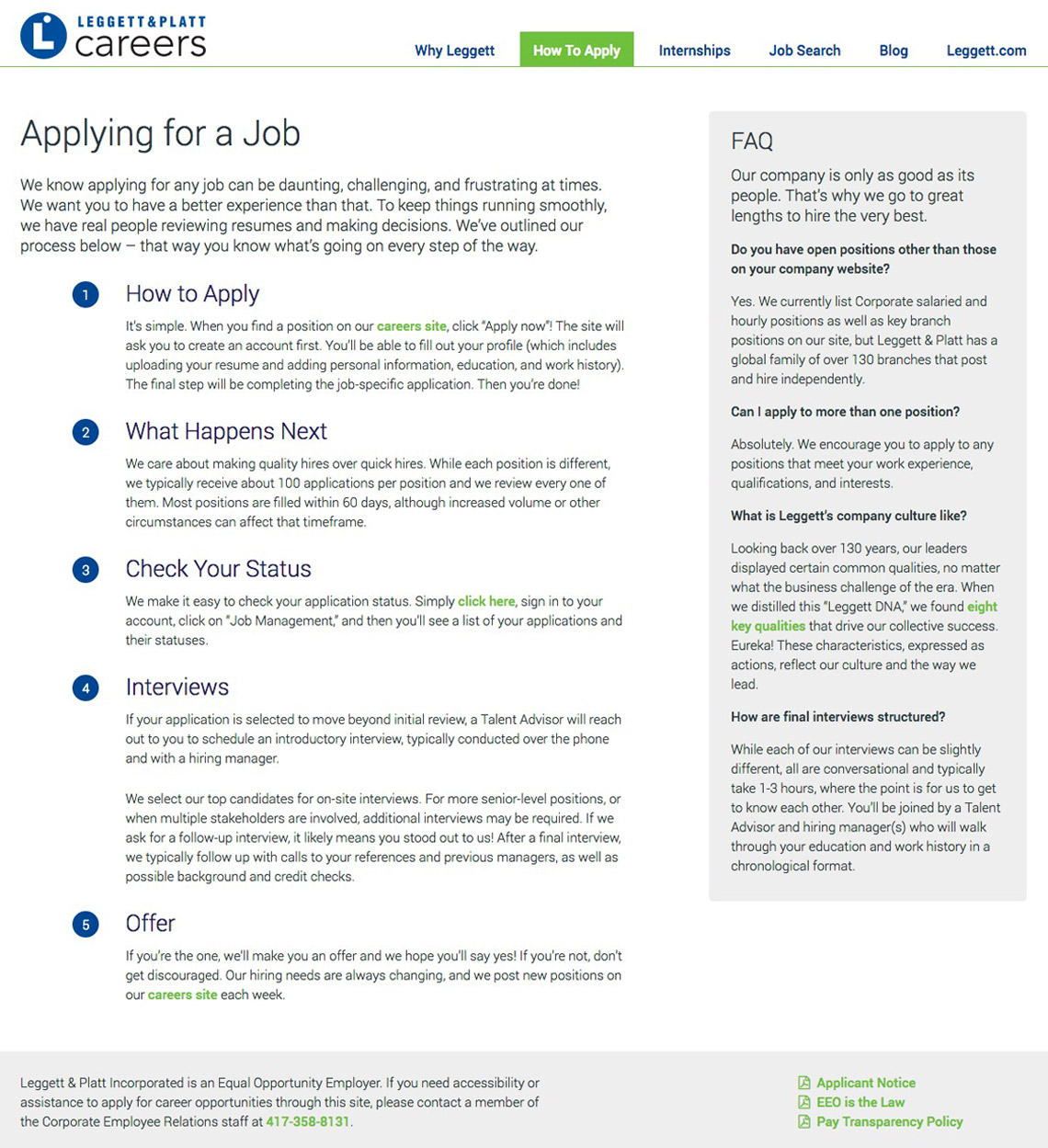LP Careers example page