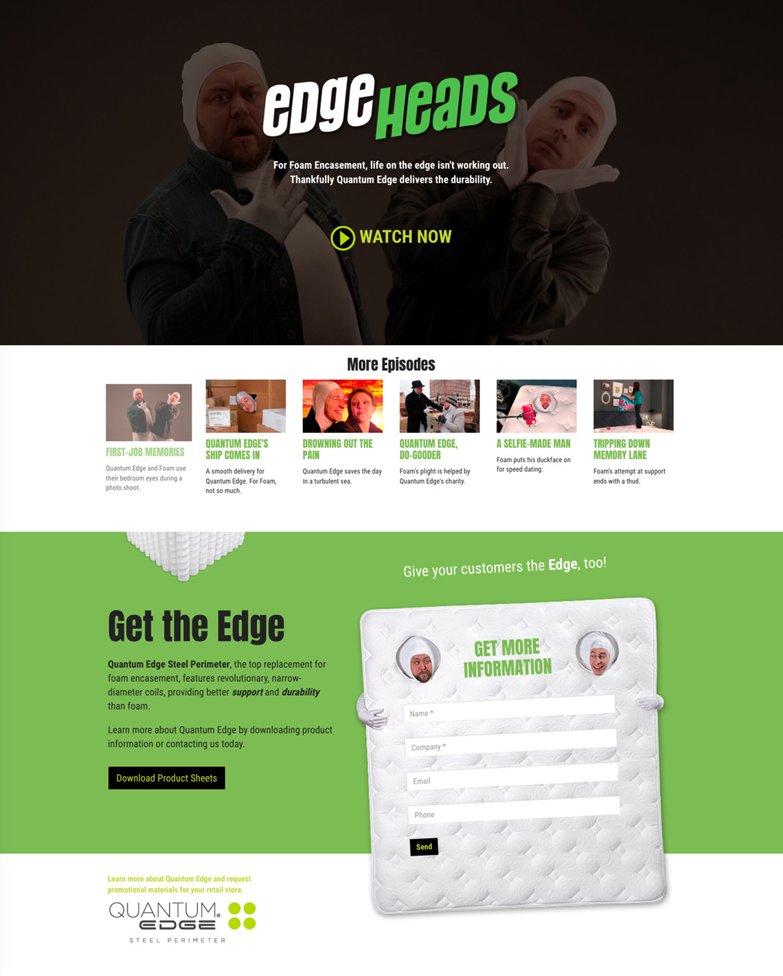 EdgeHeads campaign landing page